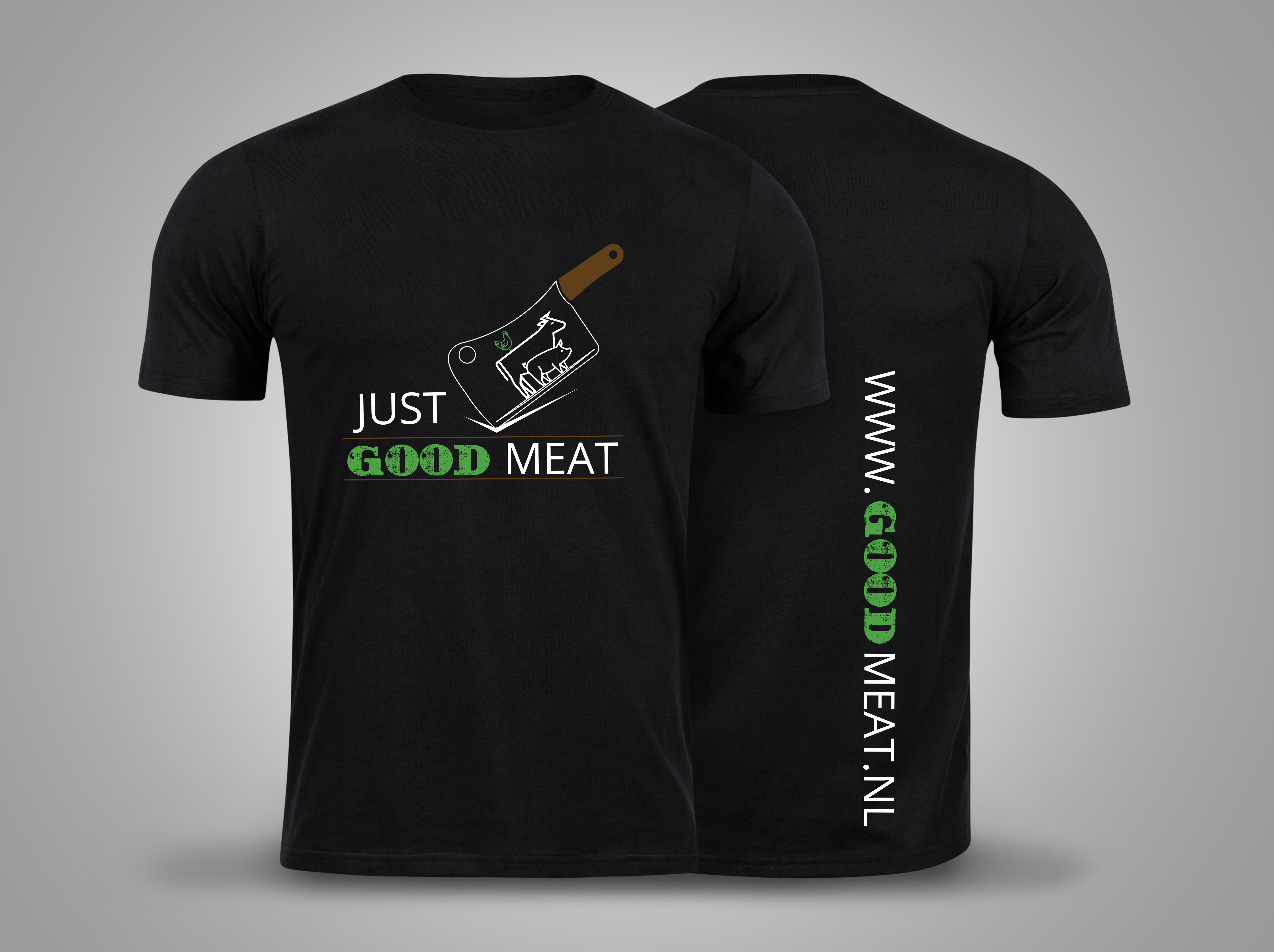 Just Good Meat ontwerp logo op T-shirt