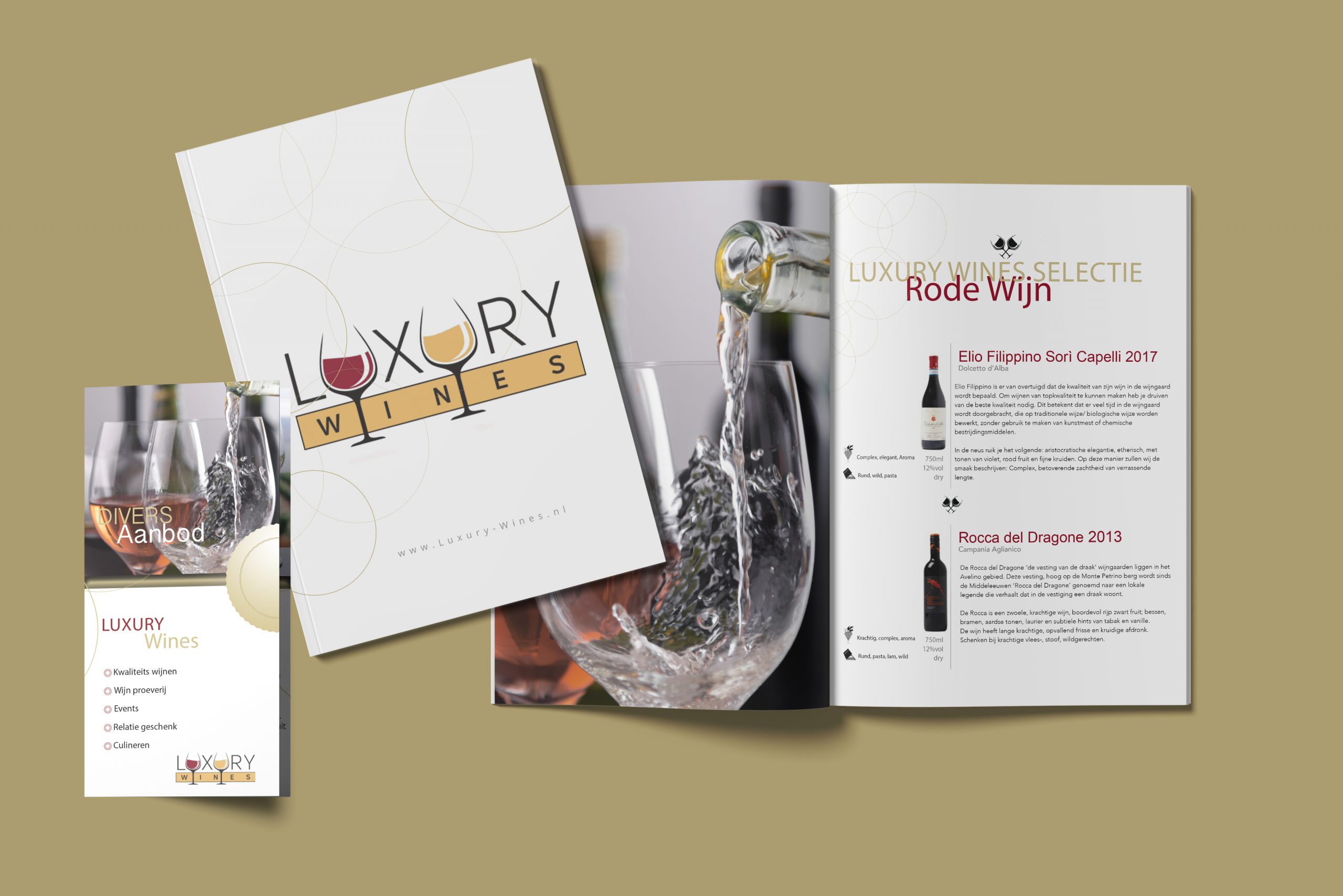 Design Brochure en Drieluik Luxury Wines